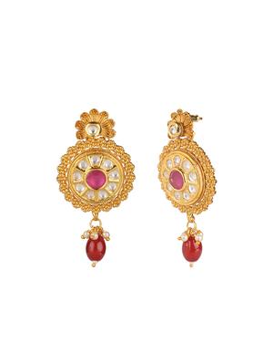 red brass drop earring - 16253742 - Standard Image - 2