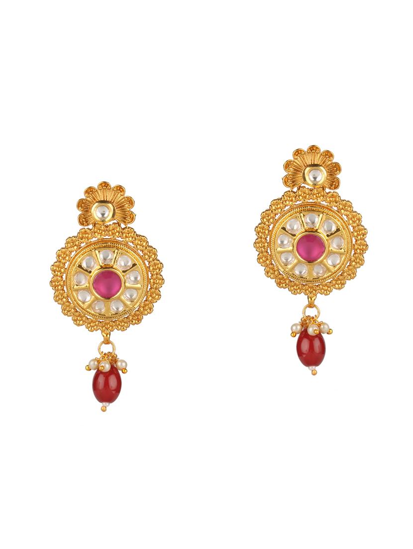 red brass drop earring - 16253742 - Zoom Image - 1