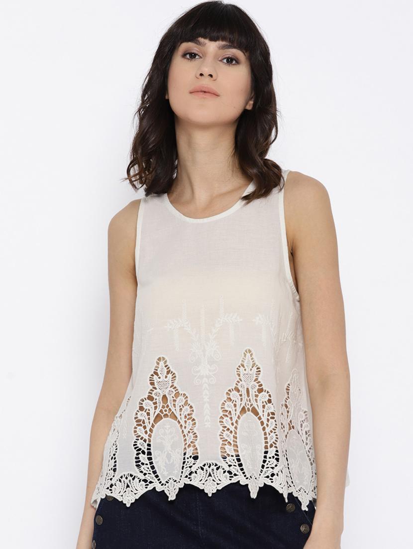 crochet detail embroidered top - 16254542 - Zoom Image - 1