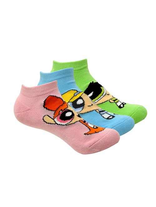set of 3 multi colored cotton ankle length sock - 16254668 - Standard Image - 1