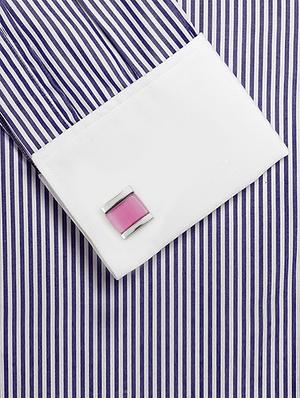 pink metal cufflink - 16254757 - Standard Image - 3