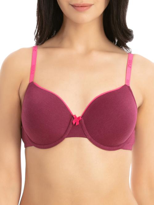 contrast bow patch solid bra - 16254807 - Standard Image - 1