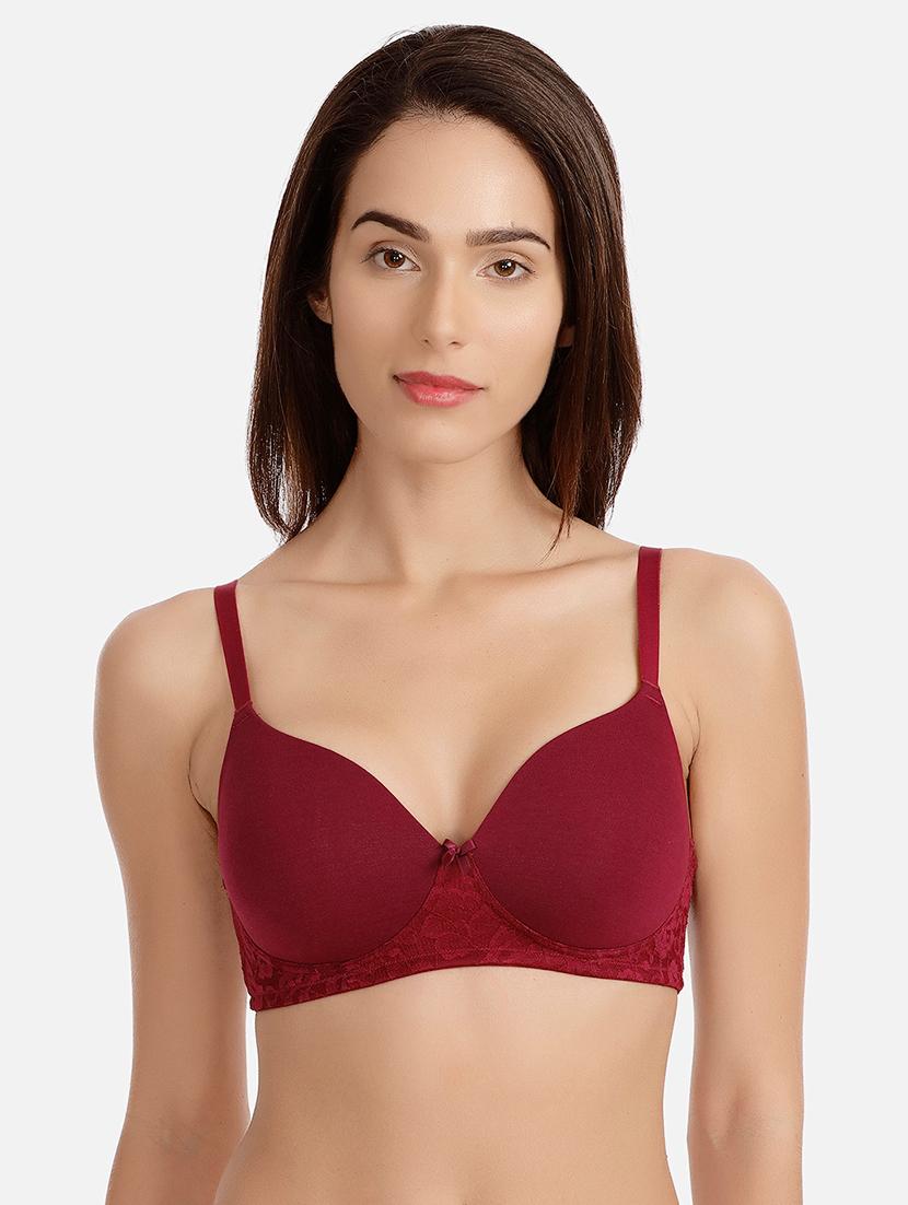 bow patch lace detail t-shirt bra - 16254814 - Zoom Image - 1
