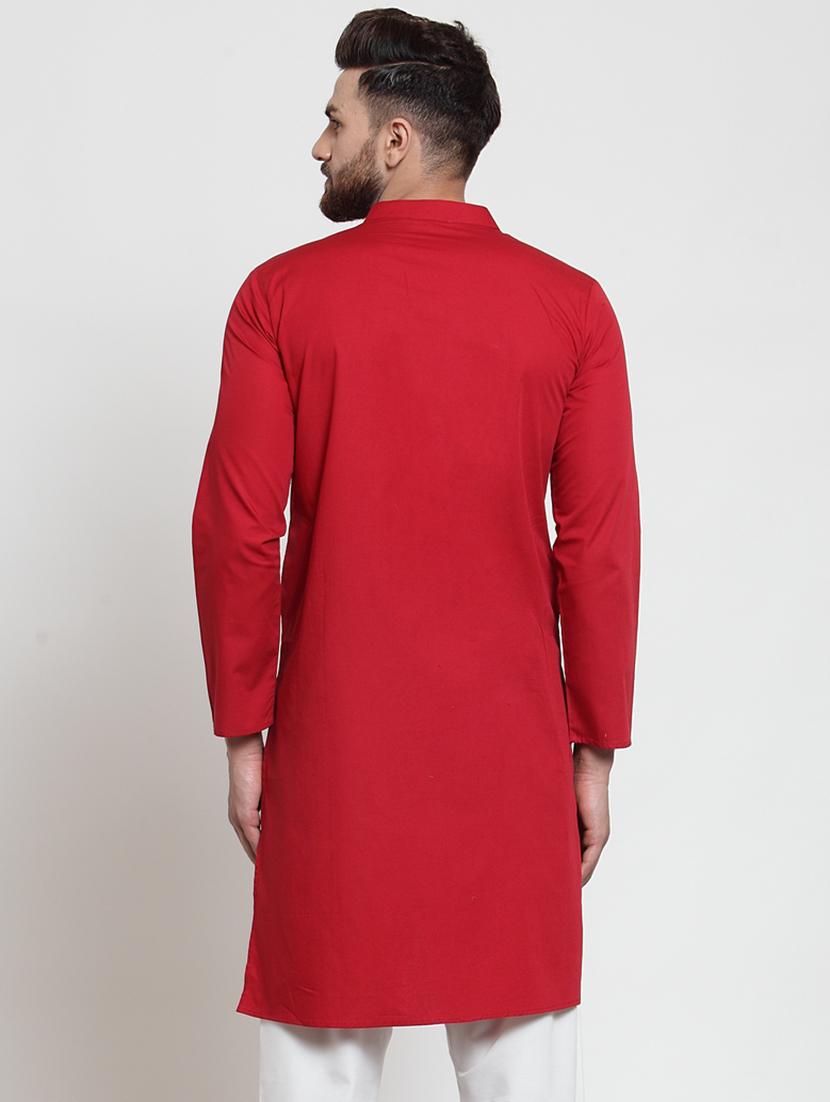 red solid asymmetric kurta - 16254903 - Zoom Image - 3