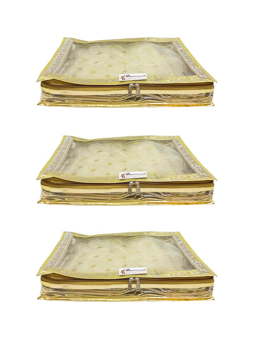 set of 3 gold satin utility bag - 16255257 - Zoom Image - 1