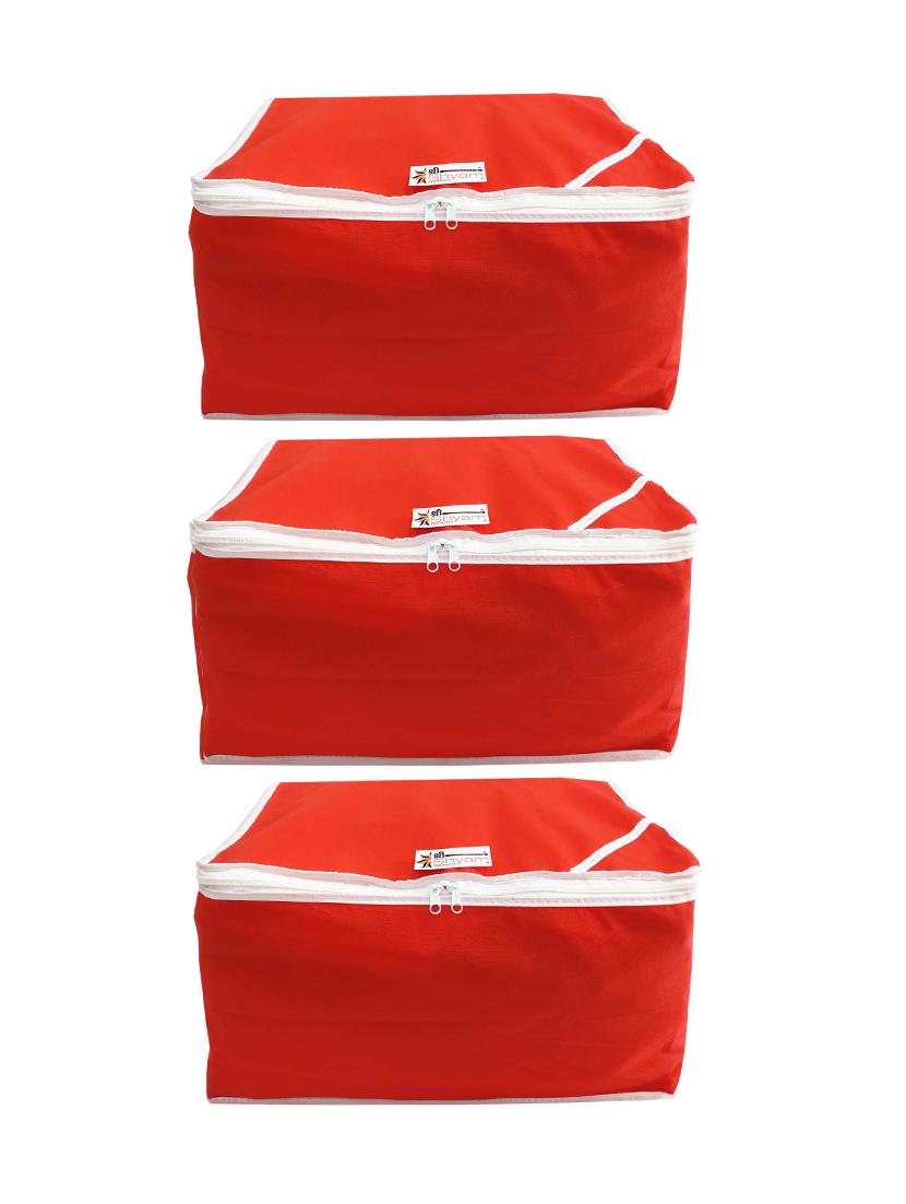 Set of 3 red silk utility bag - 16255279 - Zoom Image - 1