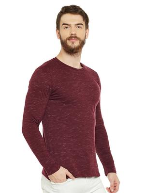maroon melange t-shirt - 16255440 - Standard Image - 2