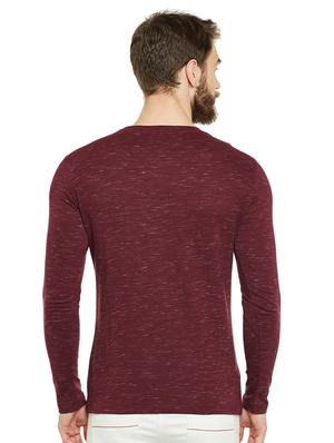 maroon melange t-shirt - 16255440 - Standard Image - 3