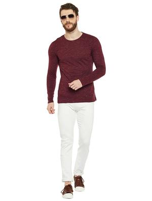 maroon melange t-shirt - 16255440 - Standard Image - 4