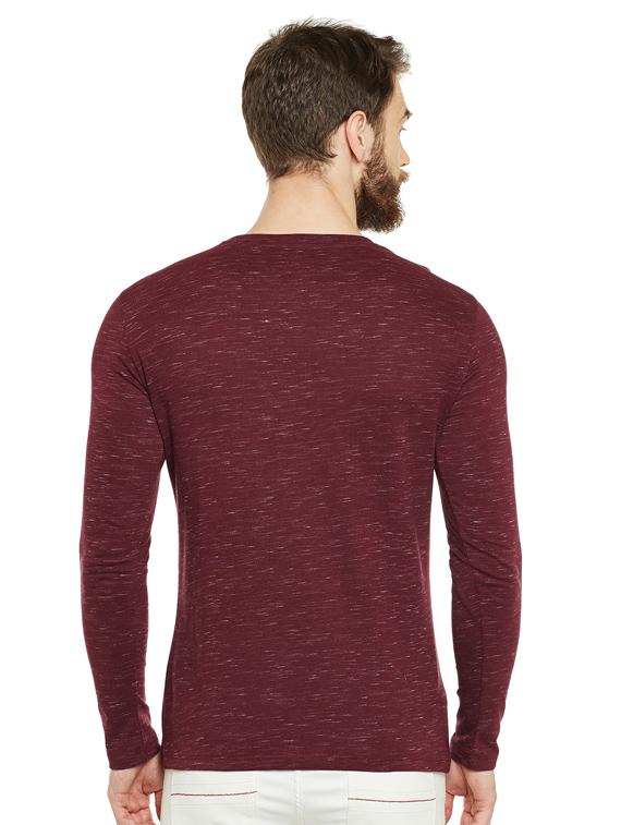 maroon melange t-shirt - 16255440 - Zoom Image - 3