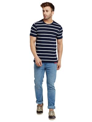 navy blue striped t-shirt - 16255444 - Standard Image - 4