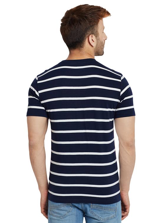 navy blue striped t-shirt - 16255444 - Zoom Image - 3