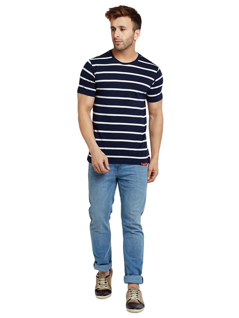 navy blue striped t-shirt - 16255444 - Zoom Image - 4