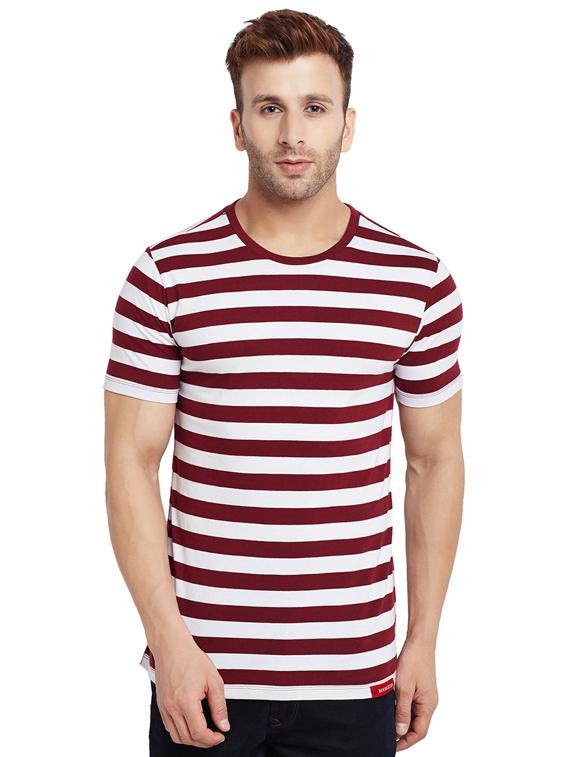 maroon striped tshirt - 16255447 - Zoom Image - 1