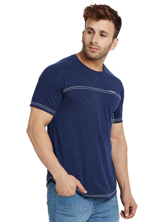 blue melange t-shirt - 16255450 - Zoom Image - 2