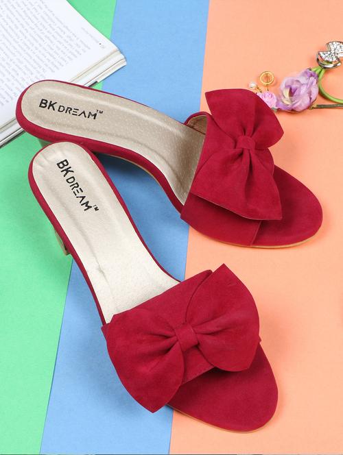 maroon slip on sandals - 16256095 - Standard Image - 1