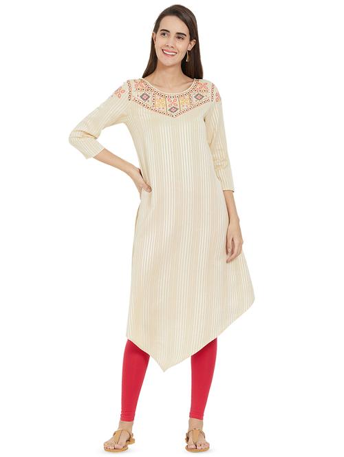 embroidered asymmetric kurta - 16256164 - Standard Image - 1