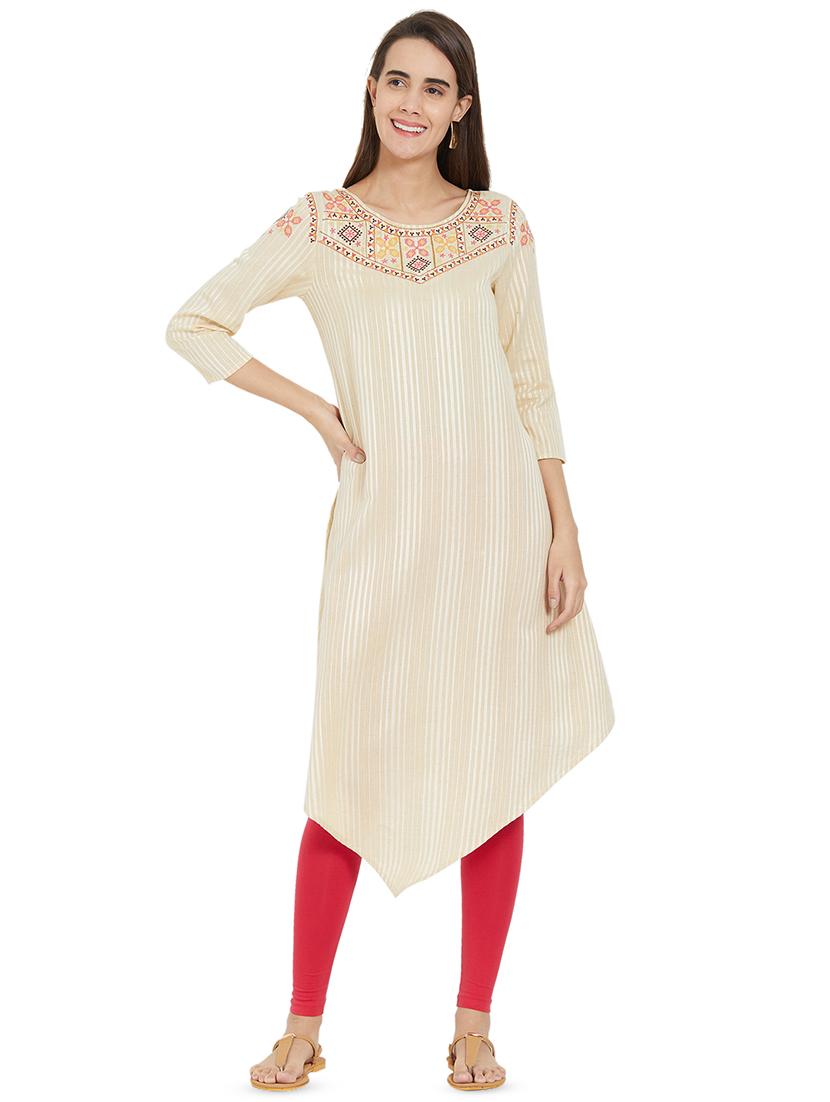 embroidered asymmetric kurta - 16256164 - Zoom Image - 1