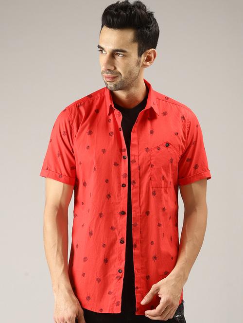red printed casual shirt - 16256270 - Very Small Image - 1