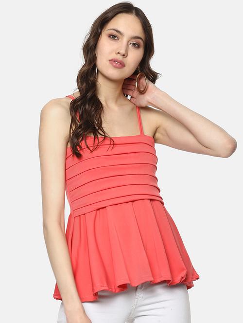 cami neck pleated top - 16256450 - Standard Image - 1