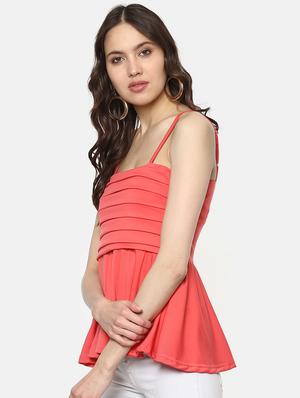 cami neck pleated top - 16256450 - Standard Image - 2