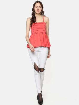 cami neck pleated top - 16256450 - Standard Image - 4