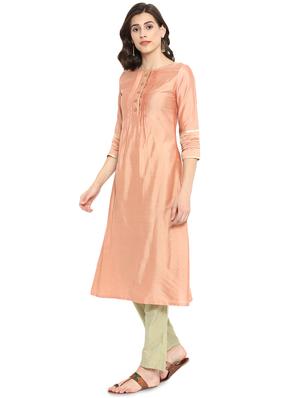 solid a-line kurta - 16256567 - Standard Image - 3