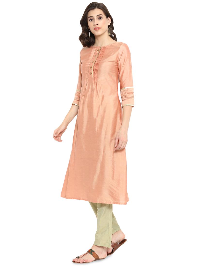 solid a-line kurta - 16256567 - Zoom Image - 3