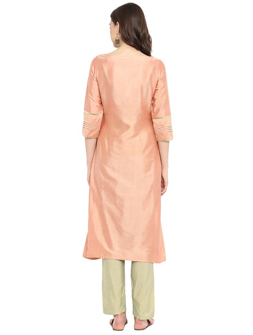 solid a-line kurta - 16256567 - Zoom Image - 4