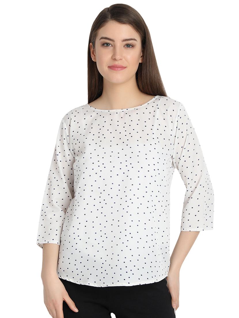 star prints round neck top - 16257124 - Zoom Image - 1