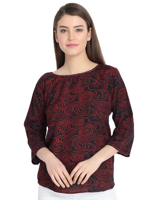 contrast spiral print top - 16257127 - Standard Image - 1