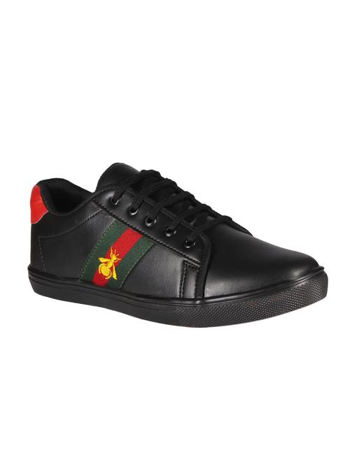 black leatherette lace up sneakers - 16257458 - Very Small Image - 1
