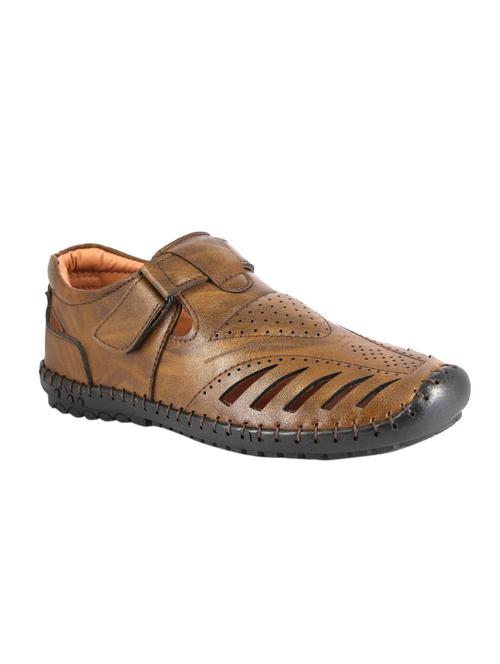 brown leatherette back strap sandals - 16257478 - Very Small Image - 1