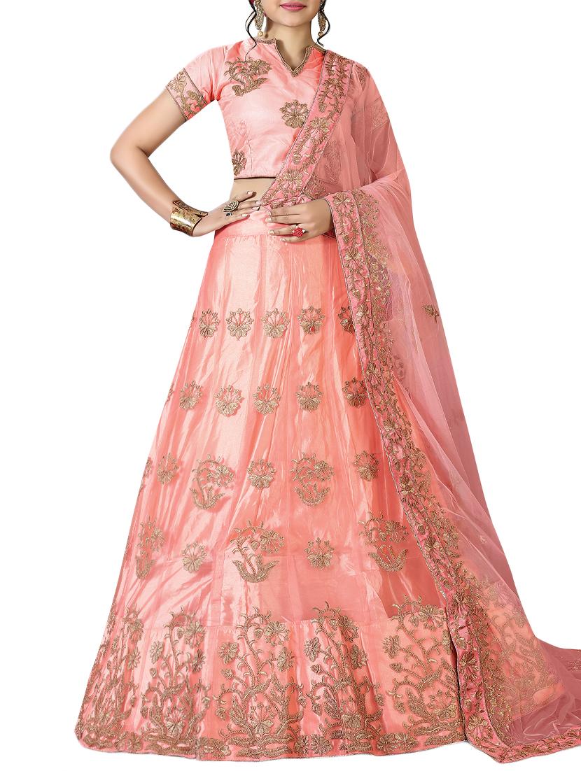 floral embroidered a-line lehenga - 16257502 - Zoom Image - 1