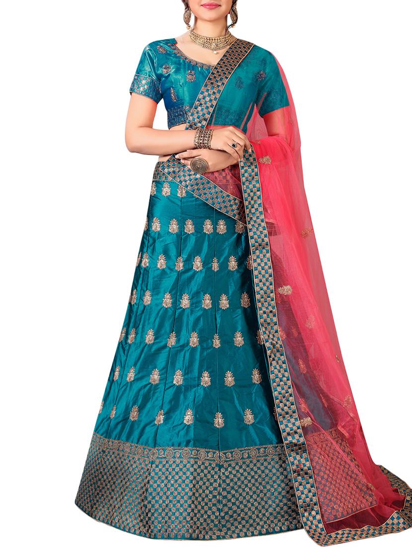 embroidered a-line lehenga - 16257508 - Zoom Image - 1