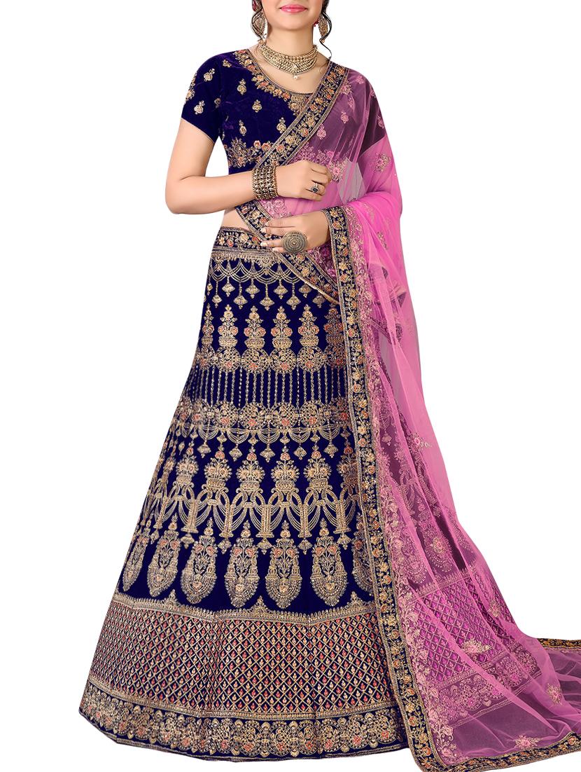 floral embroidered a-line lehenga - 16257523 - Zoom Image - 1