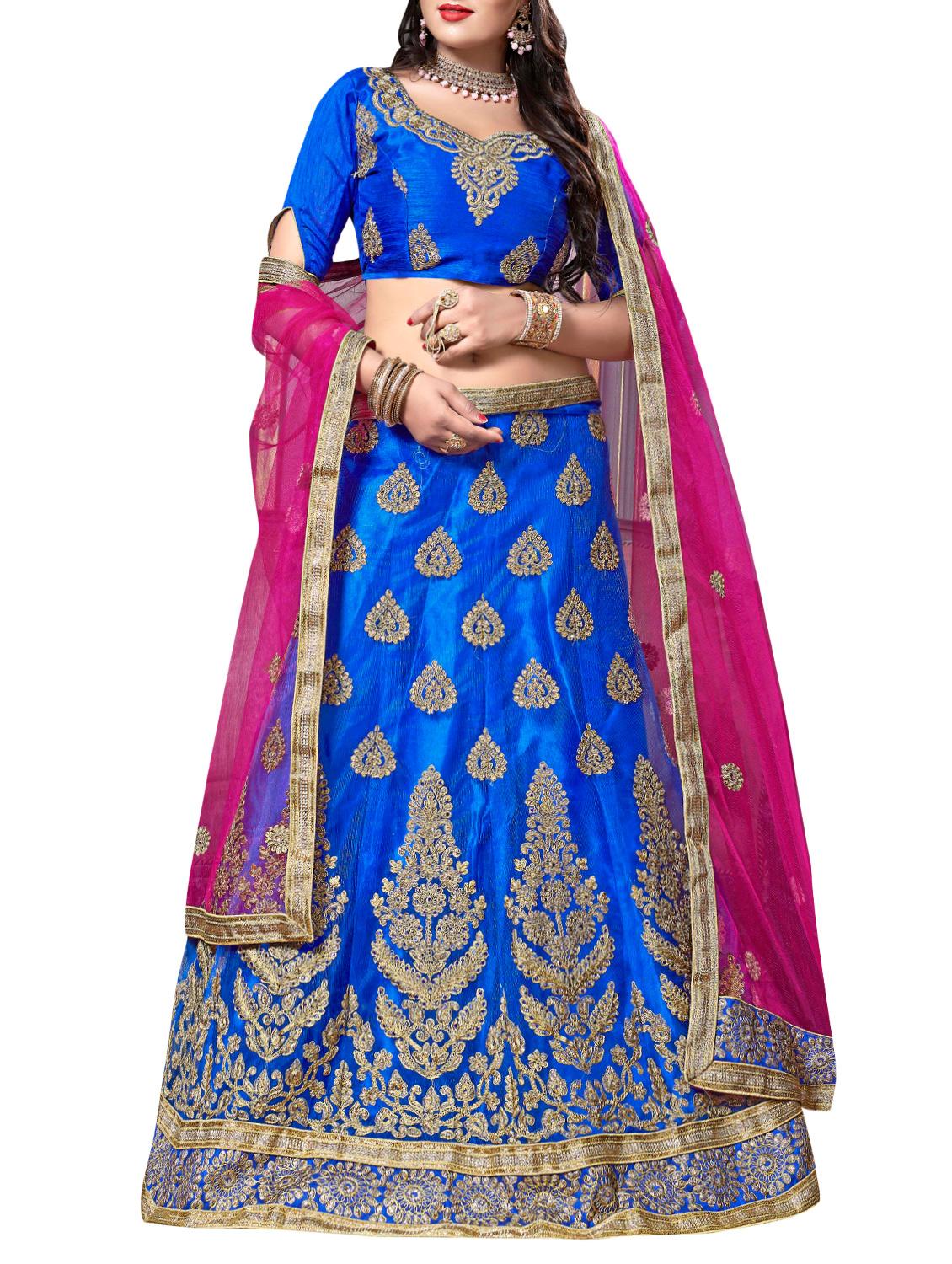 embroidered a-line lehenga - 16257551 - Zoom Image - 1