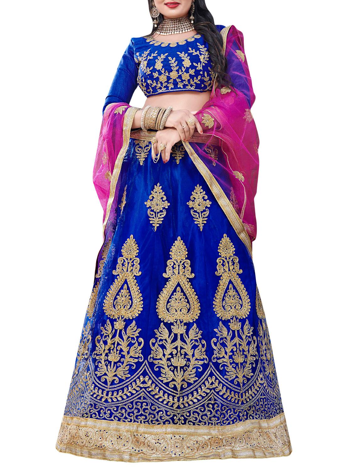 embroidered a-line lehenga - 16257555 - Zoom Image - 1