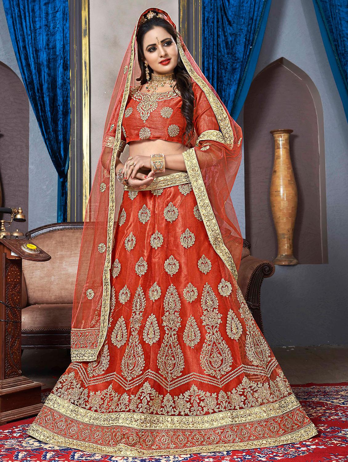 embroidered a-line lehenga - 16257558 - Zoom Image - 1