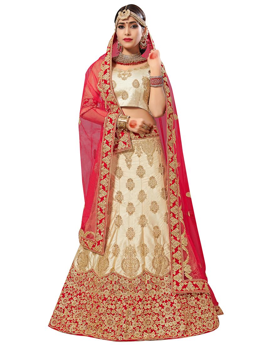 floral embroidered a-line lehenga - 16257565 - Zoom Image - 1