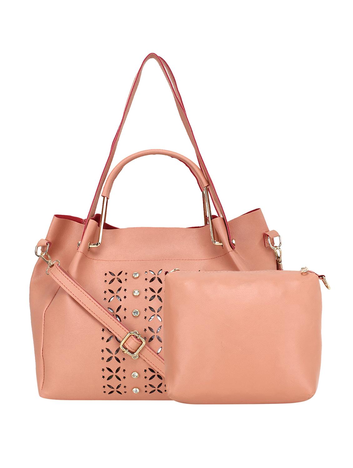 pink leatherette (pu) handbag combo - 16257776 - Zoom Image - 1