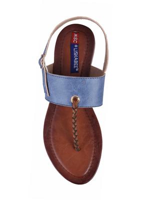 blue t-strap sandals - 16258988 - Standard Image - 4