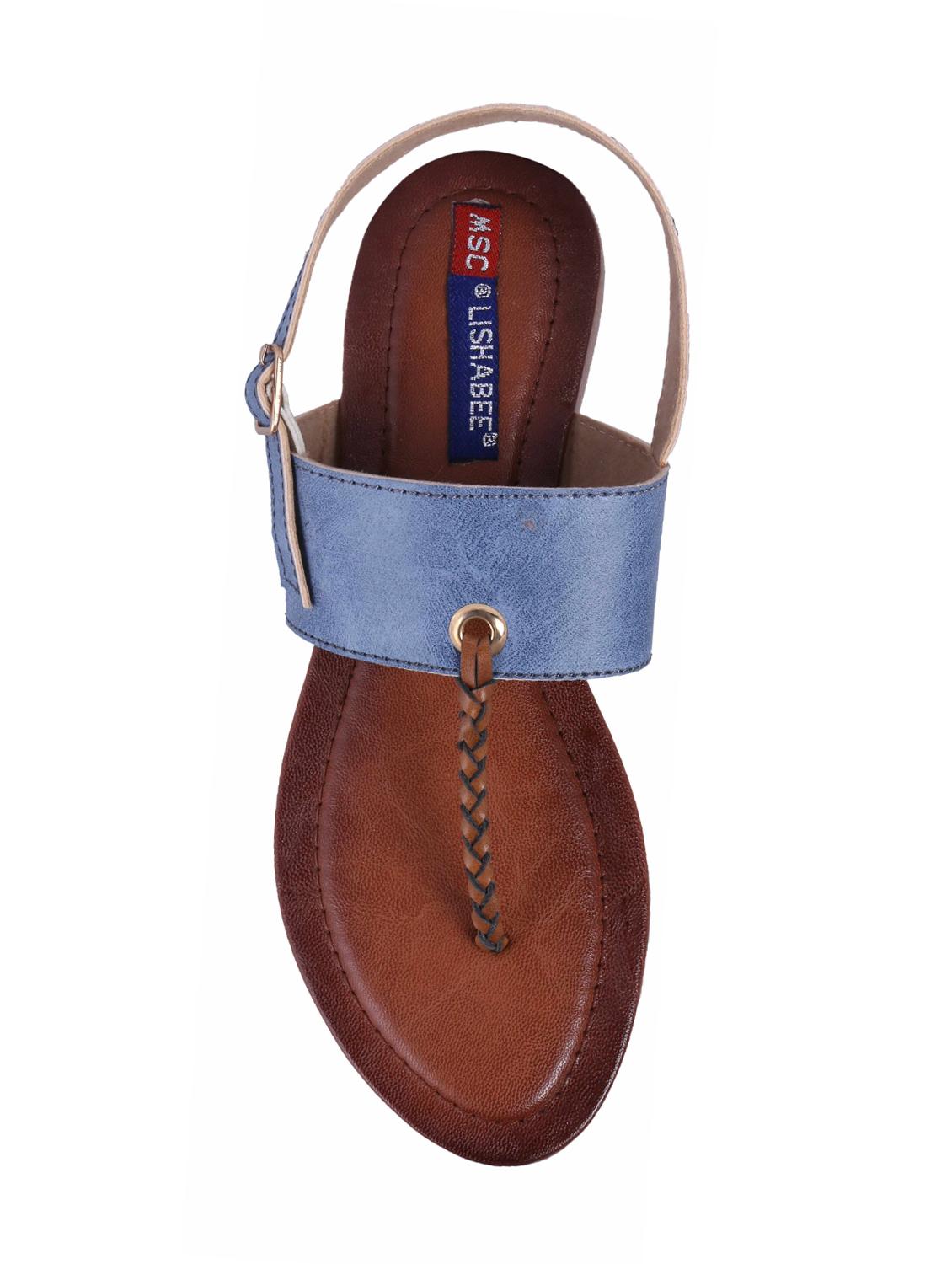 blue t-strap sandals - 16258988 - Zoom Image - 4