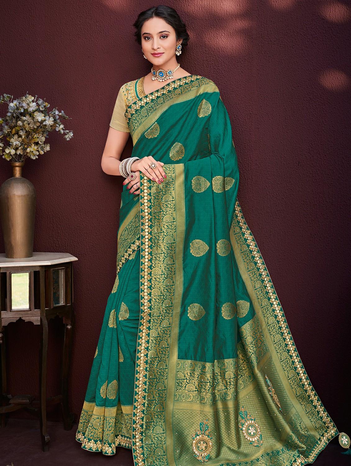 Self-design banarasi saree with blouse - 16259021 - Zoom Image - 1