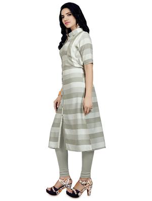 striped kurta with jacket - 16259479 - Standard Image - 2