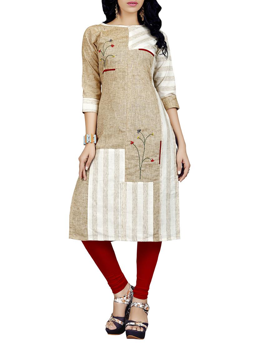striped straight kurta - 16259483 - Zoom Image - 1