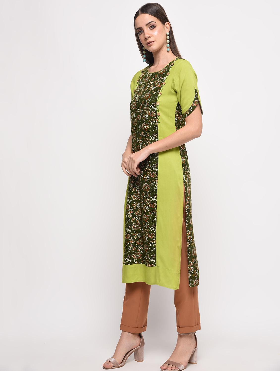 kalamkari printed straight kurta - 16259565 - Zoom Image - 2