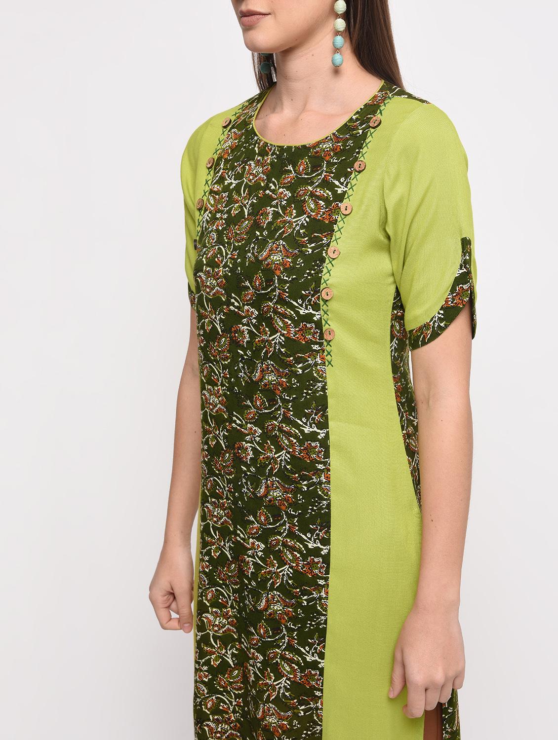 kalamkari printed straight kurta - 16259565 - Zoom Image - 5