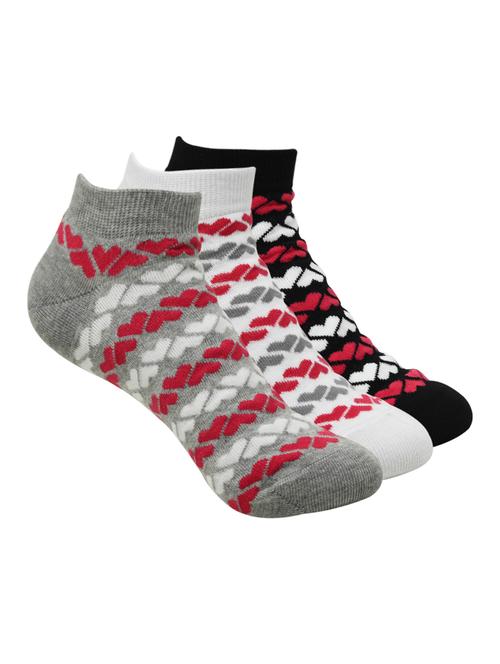 set of 3 multi colored cotton ankle length sock - 16259938 - Standard Image - 1