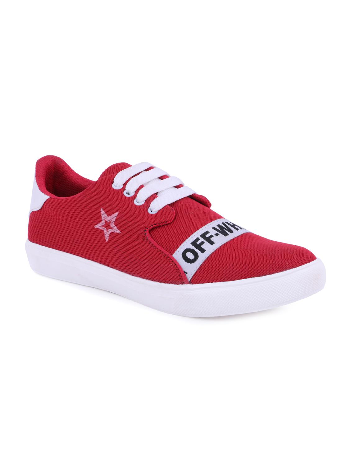 red canvas lace up sneakers - 16260746 - Zoom Image - 1
